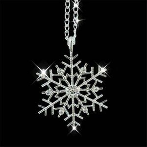 Christmas Holiday Snowflake Necklace with Artificial Crystal Inlay - Custom